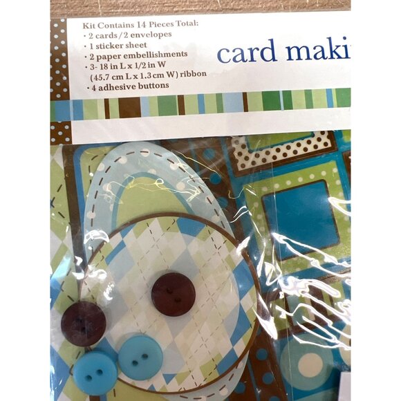 Card Making Kit With 14 Pieces Includes 2 Cards & Envelopes Sticker Sheet Paper - Picture 3 of 4